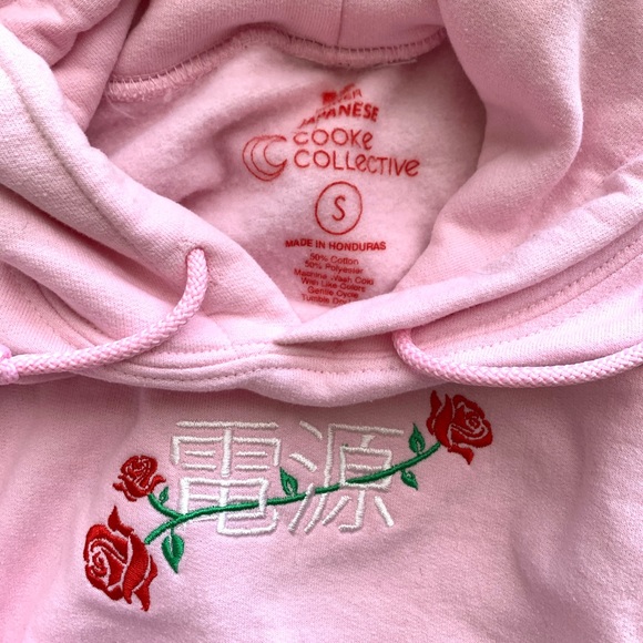 Men's Pink Power Of Rose Hoodie Sweatshirt - Picture 3 of 3
